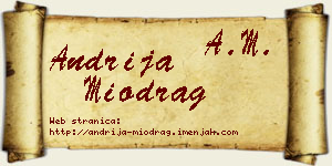 Andrija Miodrag vizit kartica
